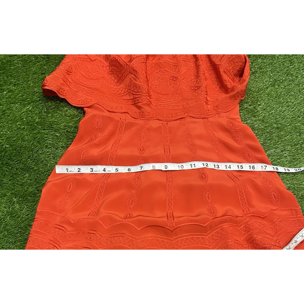 PARKER Nia Orange Silk Embroidered Lace Popover Party Dress Small NEW $398 - Picture 8 of 13